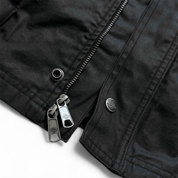 Harley-Davidson #1 Riding Jacket Mens XL Black Cotton Belted Motorcycle - Picture 9 of 12